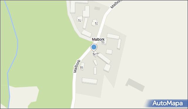 Malbork, Malbork, 54, mapa Malborka