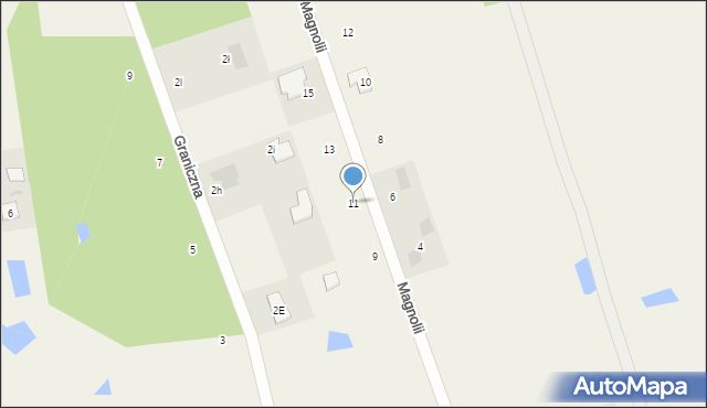 Malcanów, Magnolii, 11, mapa Malcanów