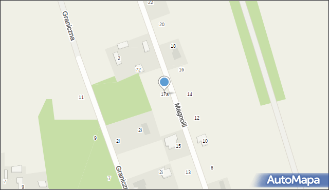 Malcanów, Magnolii, 17a, mapa Malcanów