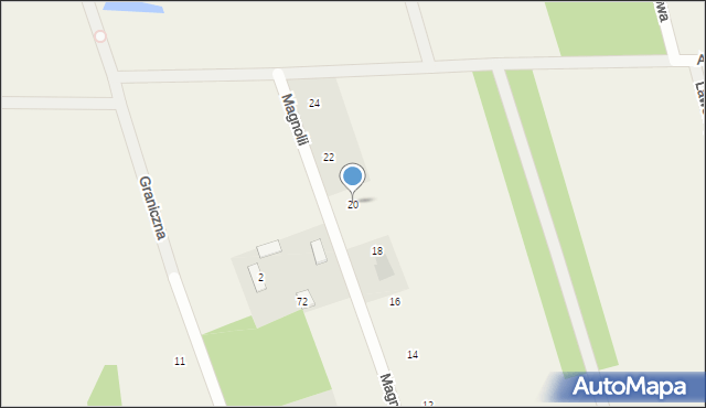 Malcanów, Magnolii, 20, mapa Malcanów