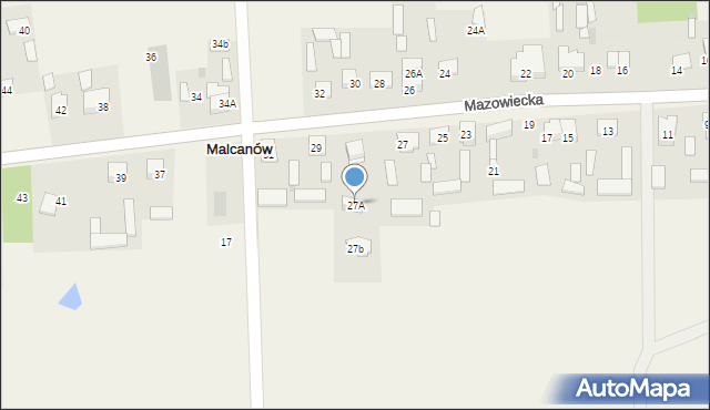 Malcanów, Mazowiecka, 27A, mapa Malcanów