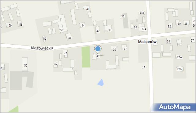Malcanów, Mazowiecka, 41, mapa Malcanów