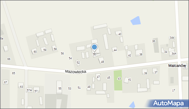 Malcanów, Mazowiecka, 50, mapa Malcanów