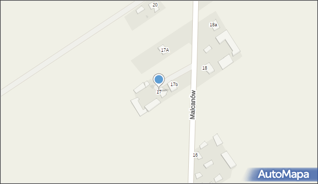Malcanów, Malcanów, 17, mapa Malcanów