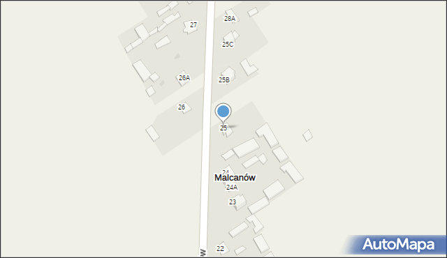 Malcanów, Malcanów, 25, mapa Malcanów