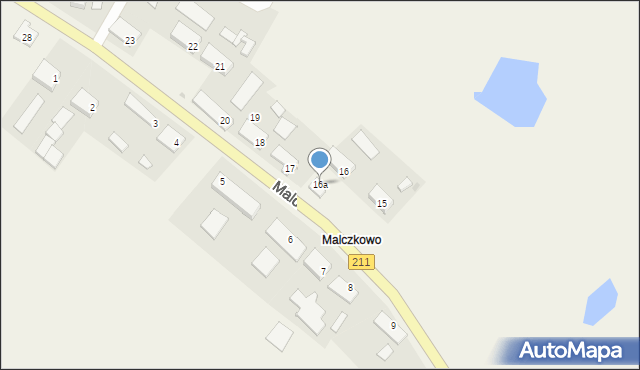 Malczkowo, Malczkowo, 16a, mapa Malczkowo