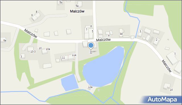 Malczów, Malczów, 12, mapa Malczów