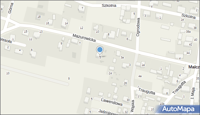 Malczyce, Mazurowicka, 5, mapa Malczyce