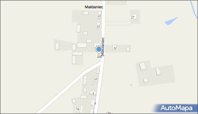 Małdaniec, Małdaniec, 10A, mapa Małdaniec