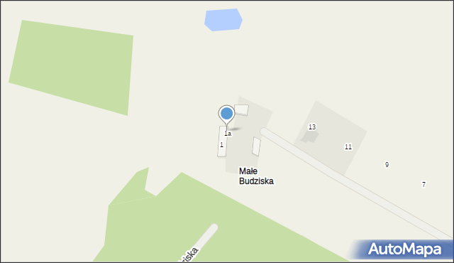 Małe Budziska, Małe Budziska, 1a, mapa Małe Budziska