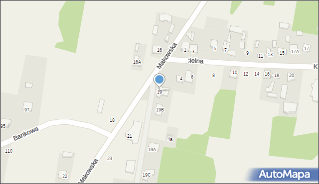 Małęczyn, Makowska, 19, mapa Małęczyn