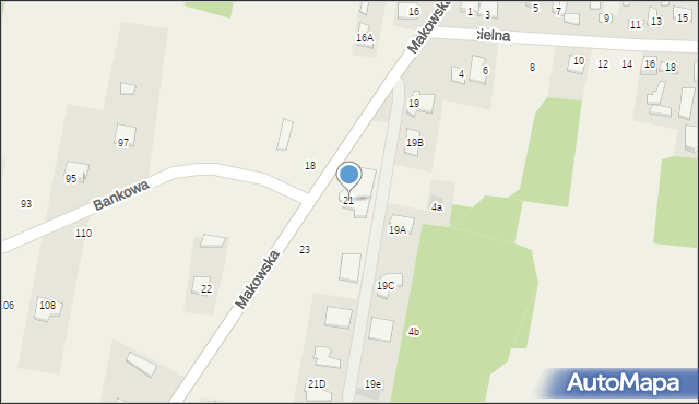 Małęczyn, Makowska, 21, mapa Małęczyn