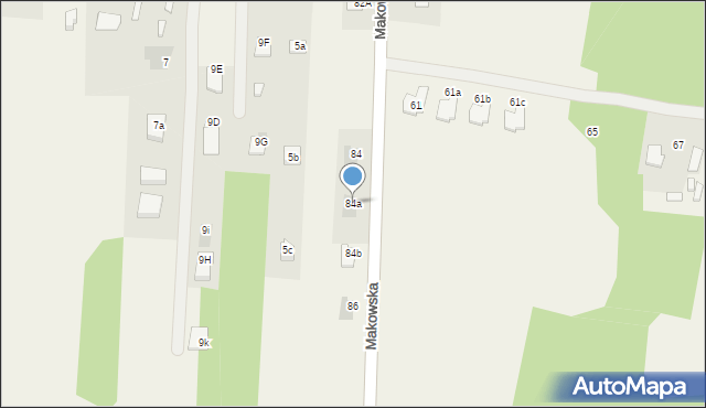 Małęczyn, Makowska, 84a, mapa Małęczyn