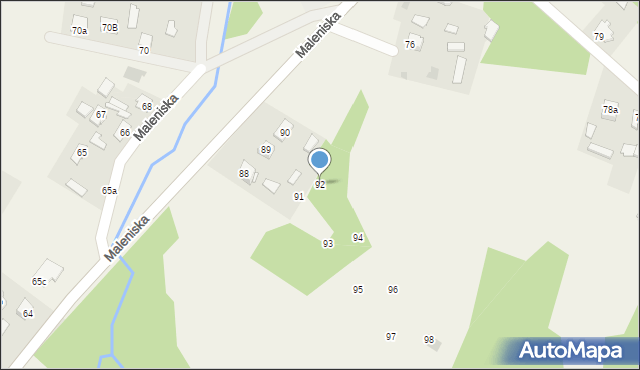 Maleniska, Maleniska, 92, mapa Maleniska