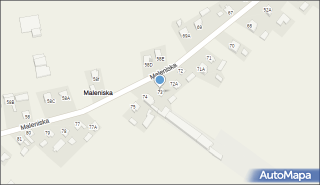 Maleniska, Maleniska, 73, mapa Maleniska