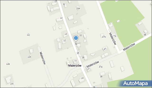 Malerzów, Malerzów, 34, mapa Malerzów