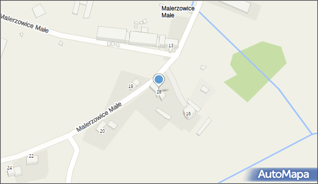 Malerzowice Małe, Malerzowice Małe, 18, mapa Malerzowice Małe