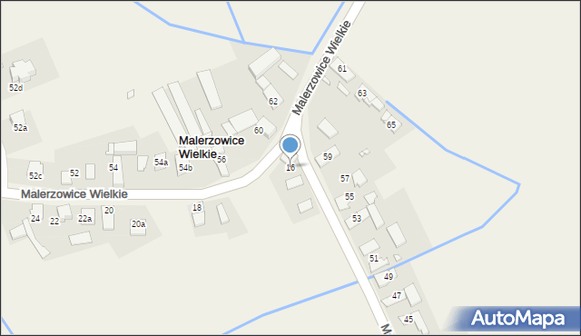 Malerzowice Wielkie, Malerzowice Wielkie, 16, mapa Malerzowice Wielkie