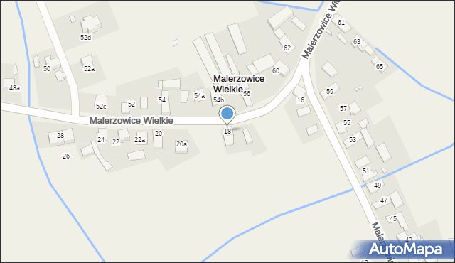 Malerzowice Wielkie, Malerzowice Wielkie, 18, mapa Malerzowice Wielkie