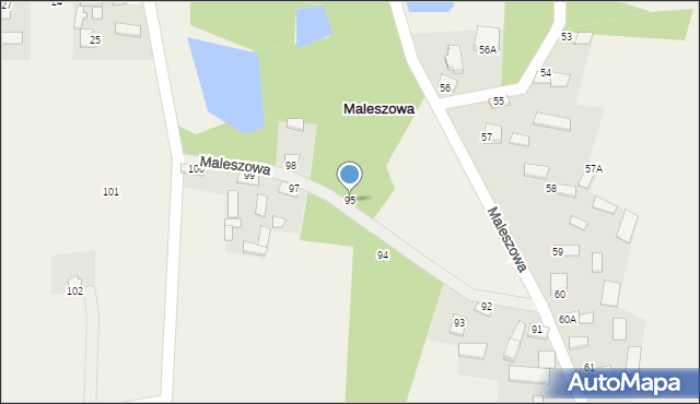 Maleszowa, Maleszowa, 95, mapa Maleszowa