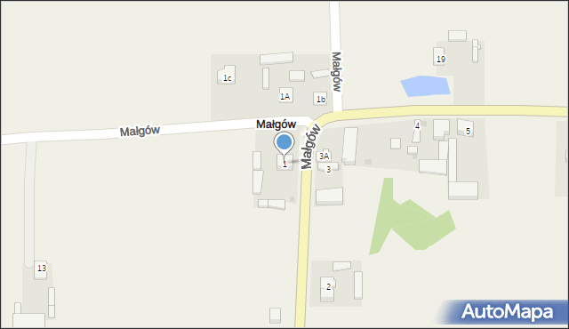 Małgów, Małgów, 1, mapa Małgów