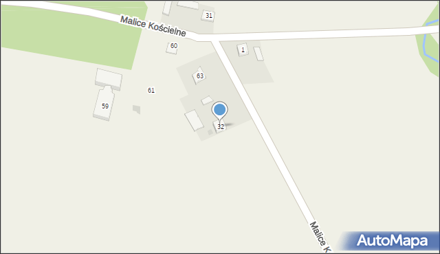 Malice Kościelne, Malice Kościelne, 32, mapa Malice Kościelne