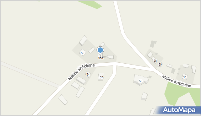 Malice Kościelne, Malice Kościelne, 55a, mapa Malice Kościelne