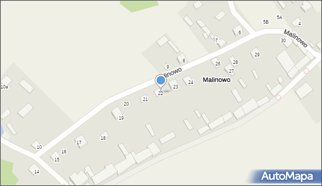 Malinowo, Malinowo, 22, mapa Malinowo