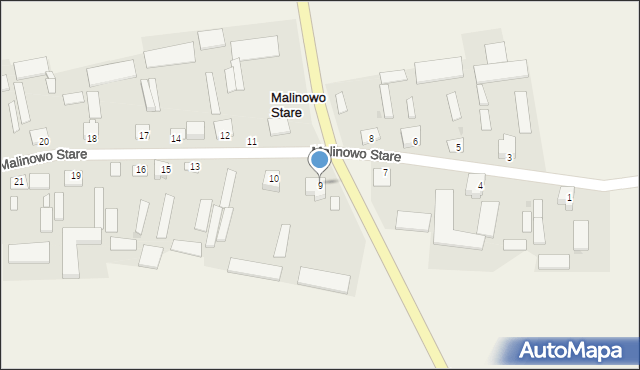 Malinowo Stare, Malinowo Stare, 9, mapa Malinowo Stare