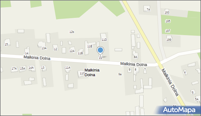 Małkinia Dolna, Małkinia Dolna, 11, mapa Małkinia Dolna