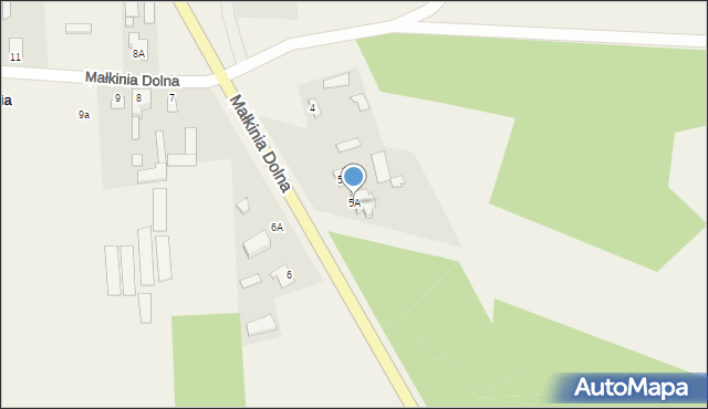 Małkinia Dolna, Małkinia Dolna, 5A, mapa Małkinia Dolna