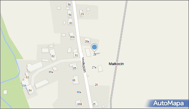 Małkocin, Małkocin, 28, mapa Małkocin