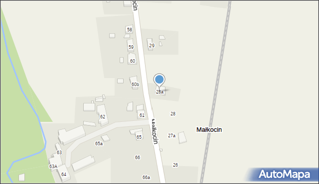 Małkocin, Małkocin, 28a, mapa Małkocin