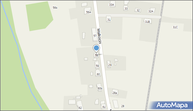 Małkocin, Małkocin, 58, mapa Małkocin