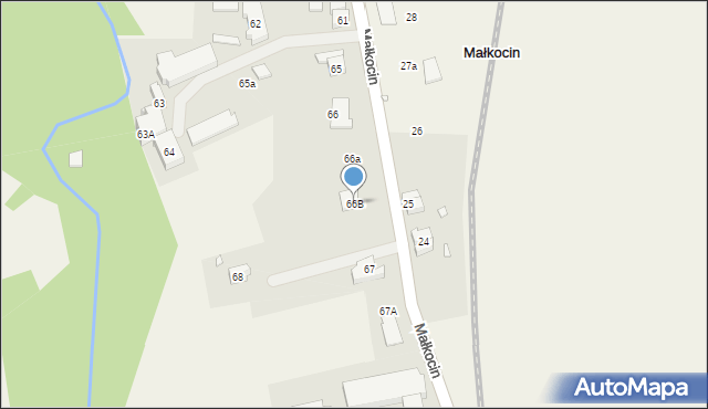 Małkocin, Małkocin, 66B, mapa Małkocin