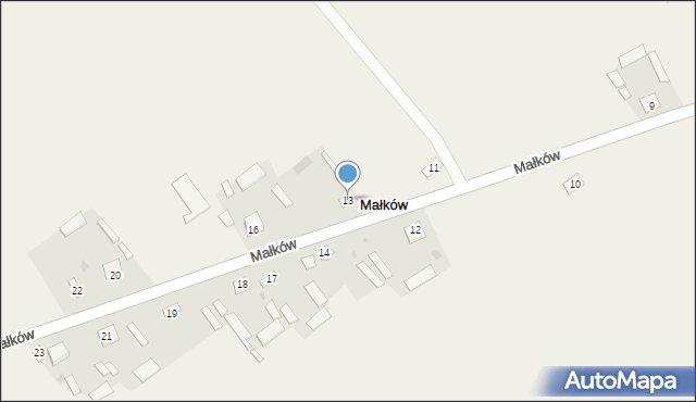 Małków, Małków, 13, mapa Małków