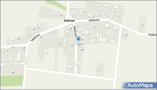 Malków, Malków, 15, mapa Malków