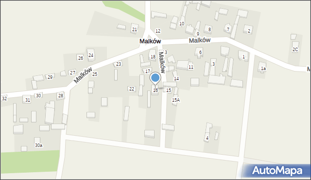 Malków, Malków, 16, mapa Malków