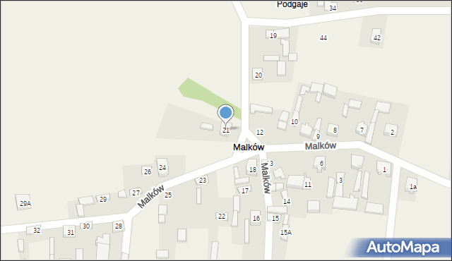 Malków, Malków, 21, mapa Malków