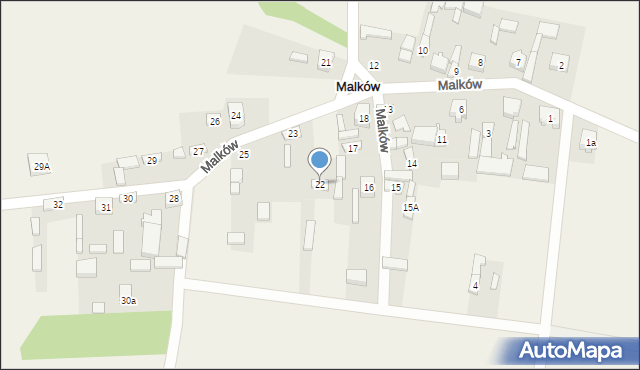 Malków, Malków, 22, mapa Malków