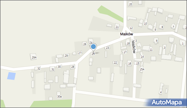Malków, Malków, 25, mapa Malków