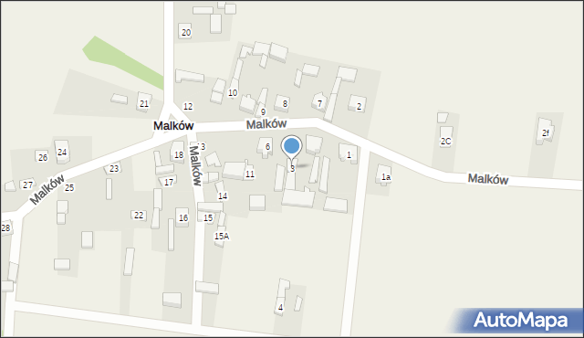 Malków, Malków, 3, mapa Malków