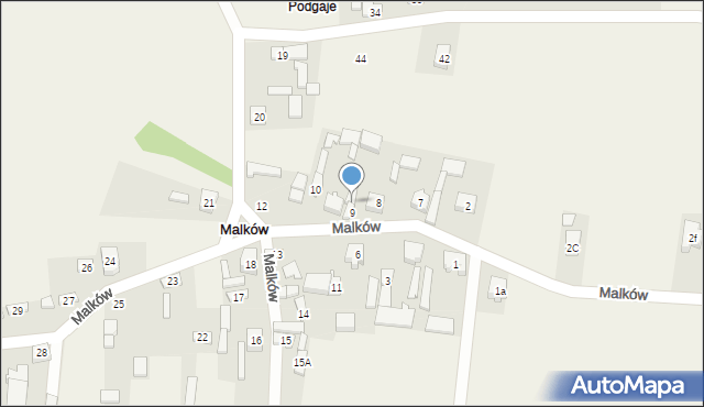 Malków, Malków, 9A, mapa Malków