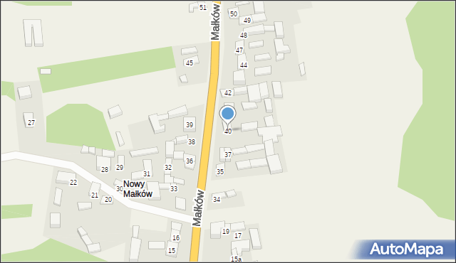 Małków, Małków, 40, mapa Małków