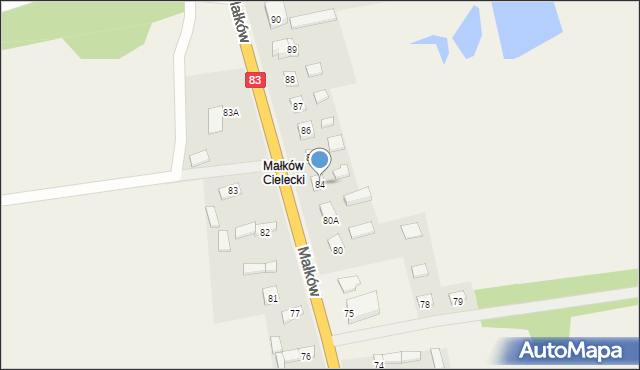 Małków, Małków, 84, mapa Małków