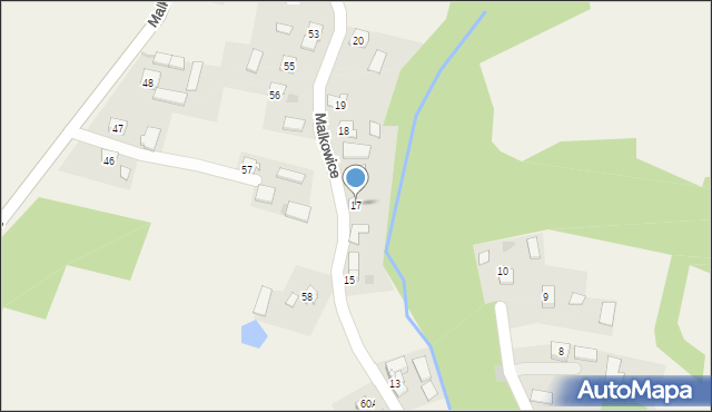 Malkowice, Malkowice, 17, mapa Malkowice