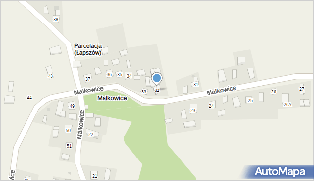 Malkowice, Malkowice, 32, mapa Malkowice