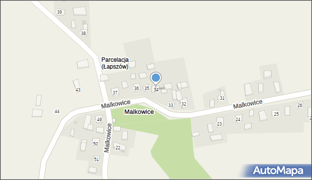 Malkowice, Malkowice, 34, mapa Malkowice