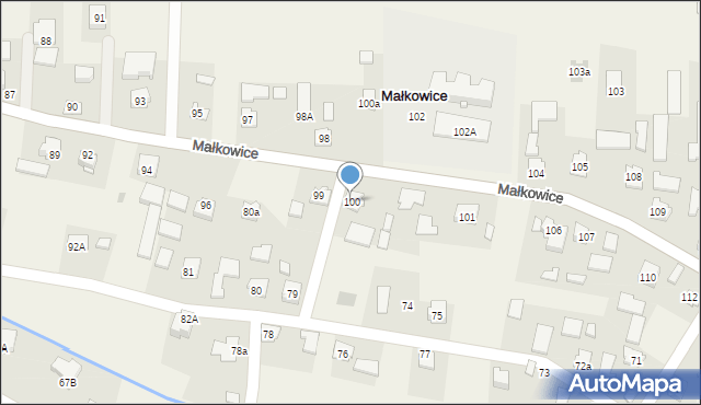 Małkowice, Małkowice, 100, mapa Małkowice