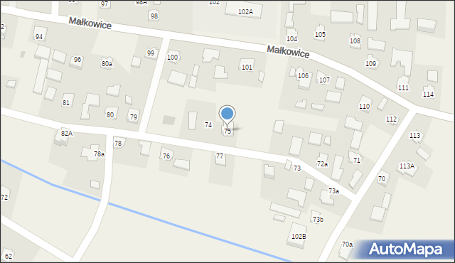 Małkowice, Małkowice, 75, mapa Małkowice